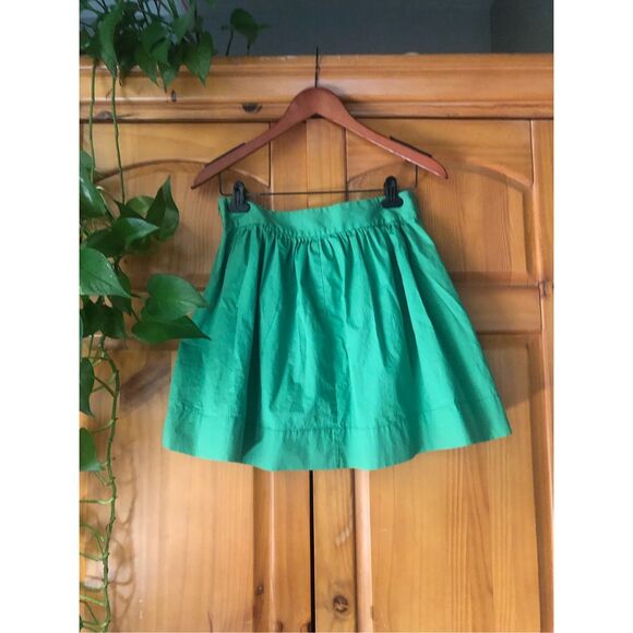 “Banana Republic Green A-Line Skirt Women’s Size 4P Petite Cotton Blend Pockets” - Picture 2 of 11